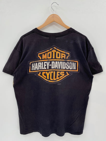 1996 HARLEY DAVIDSON Made in USA Size L Vintage T-Shirts / E9391T