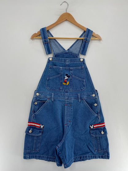 Vintage DISNEY MICKEY Size M Denim Overall Shorts / G3207P