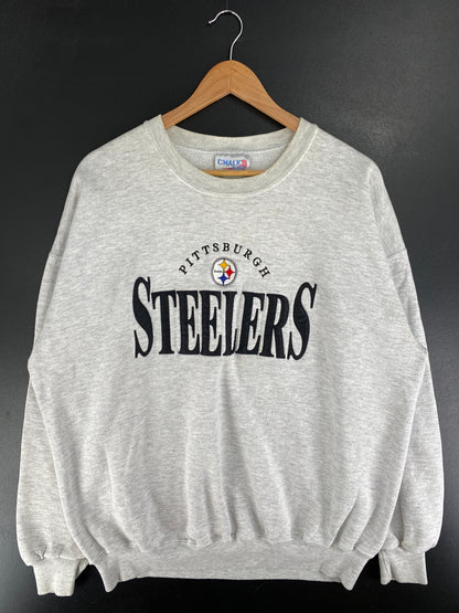 .90's PITTSBURGH STEELERS Made in USA Size XXL Vintage NFL Sweat-shirt / F5662S