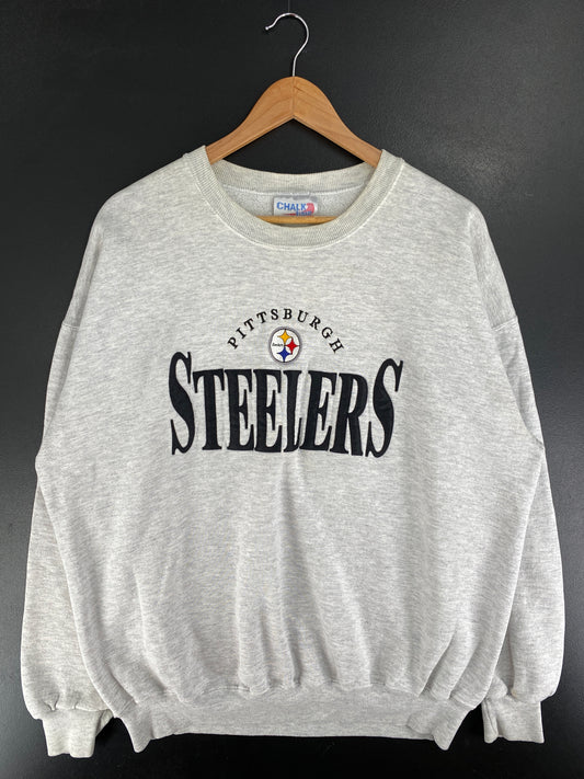 .90's PITTSBURGH STEELERS Made in USA Size XXL Vintage NFL Sweat-shirt / F5662S