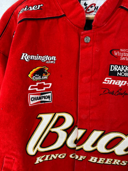 Vintage NASCAR BUDWEISER X DALE EARNHARDT JR Size XL Racing Jacket / F3677J