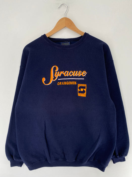 90's SYRACUSE Made in USA Size L Vintage College Sweat-Shirt / F5538S