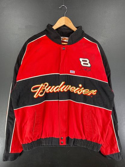 .Vintage NASCAR BUDWEISER X DALE JR Size XXL Racing Jacket / F7031J