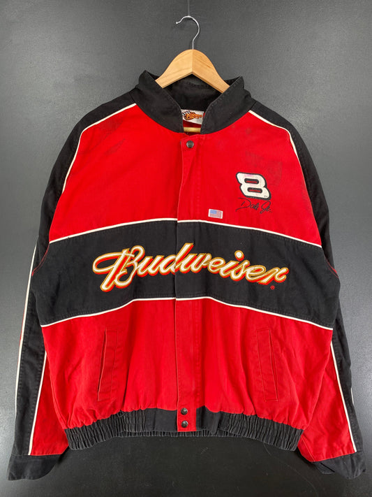 .Vintage NASCAR BUDWEISER X DALE JR Size XXL Racing Jacket / F7031J
