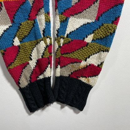 (XL) Vintage PIERRE CARDIN Hand Knit Wool Cardigan / A1261K