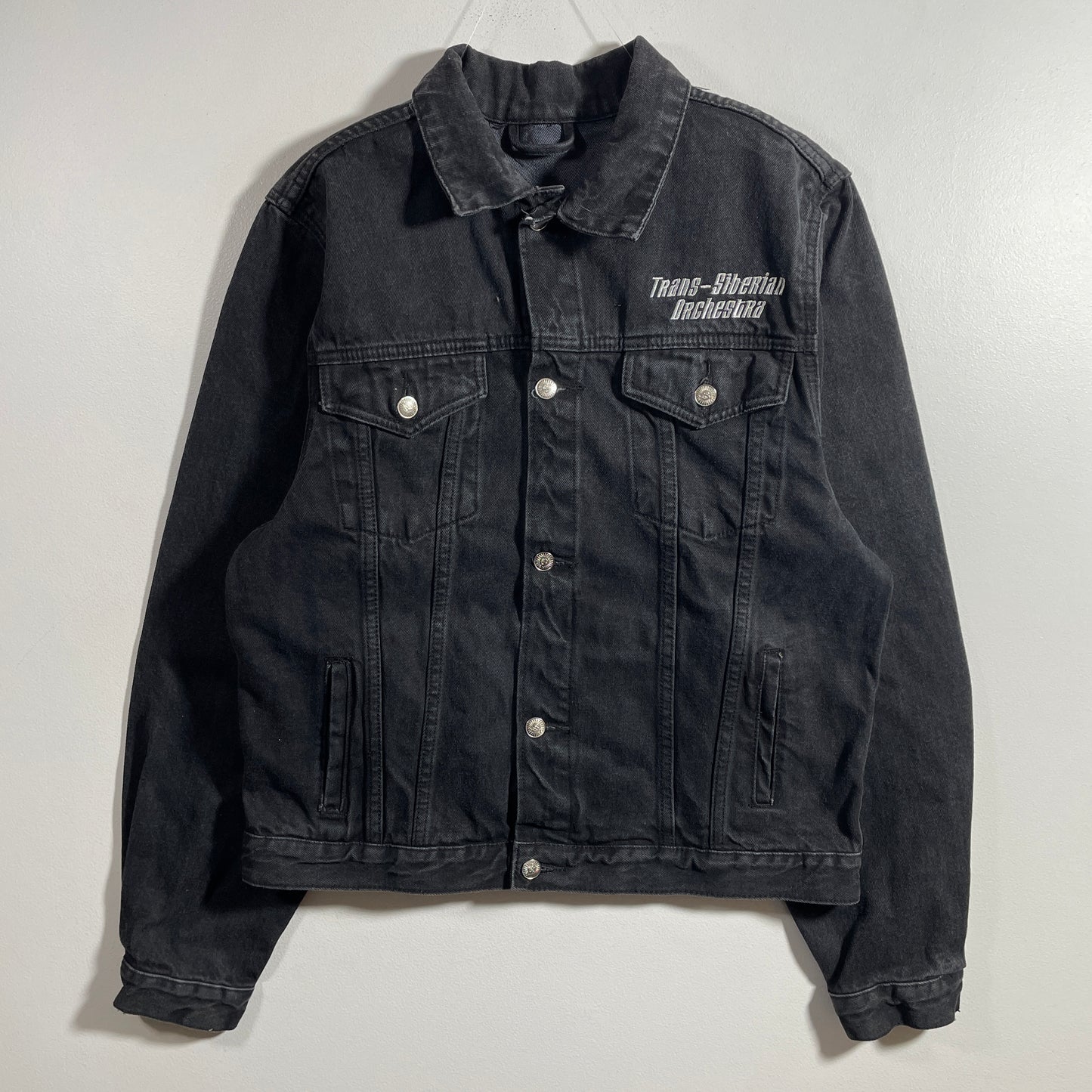 (Approx.M) 90’s TSO Rock Band Black Denim Jacket / A1322J