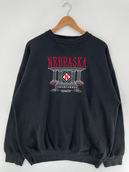 90’s NEBRASKA CORNHUSKERS Size XL College Sweat-Shirt / F5097S