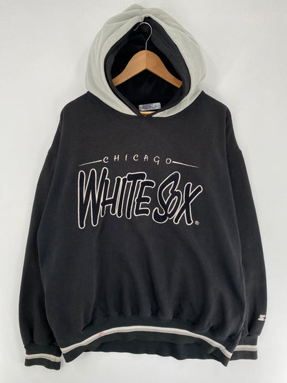 90's STARTER X WHITE SOX Size L Vintage MLB Double Hoodie Sweat-Shirt / F5550S