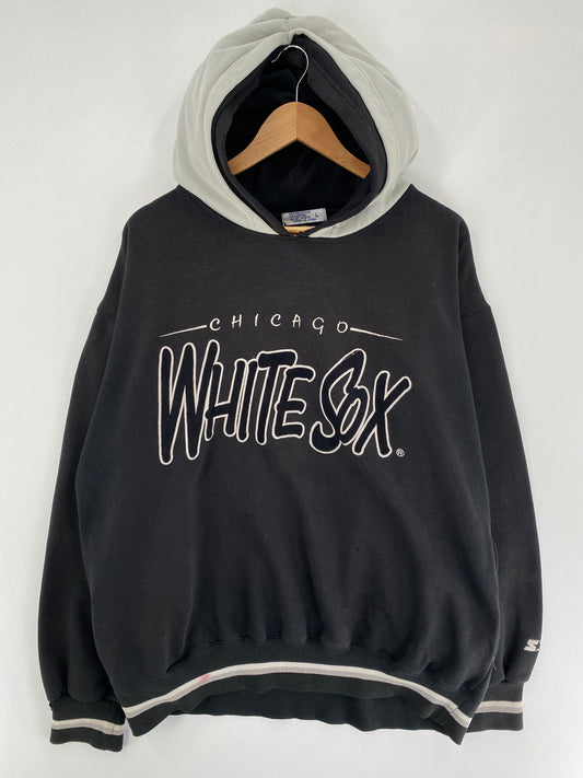 90's STARTER X WHITE SOX Size L Vintage MLB Double Hoodie Sweat-Shirt / F5550S