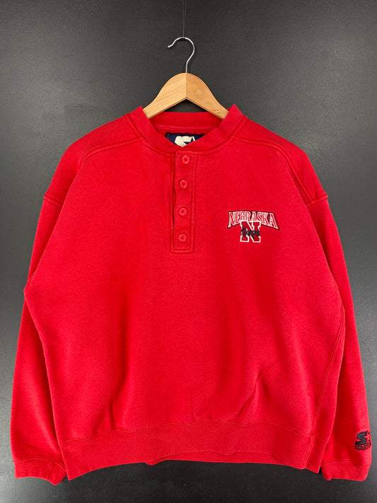 Vintage STARTER x NEBRASKA HUSTLERS  Size No Tag Approx.L College Sweat-shirt / F1730S