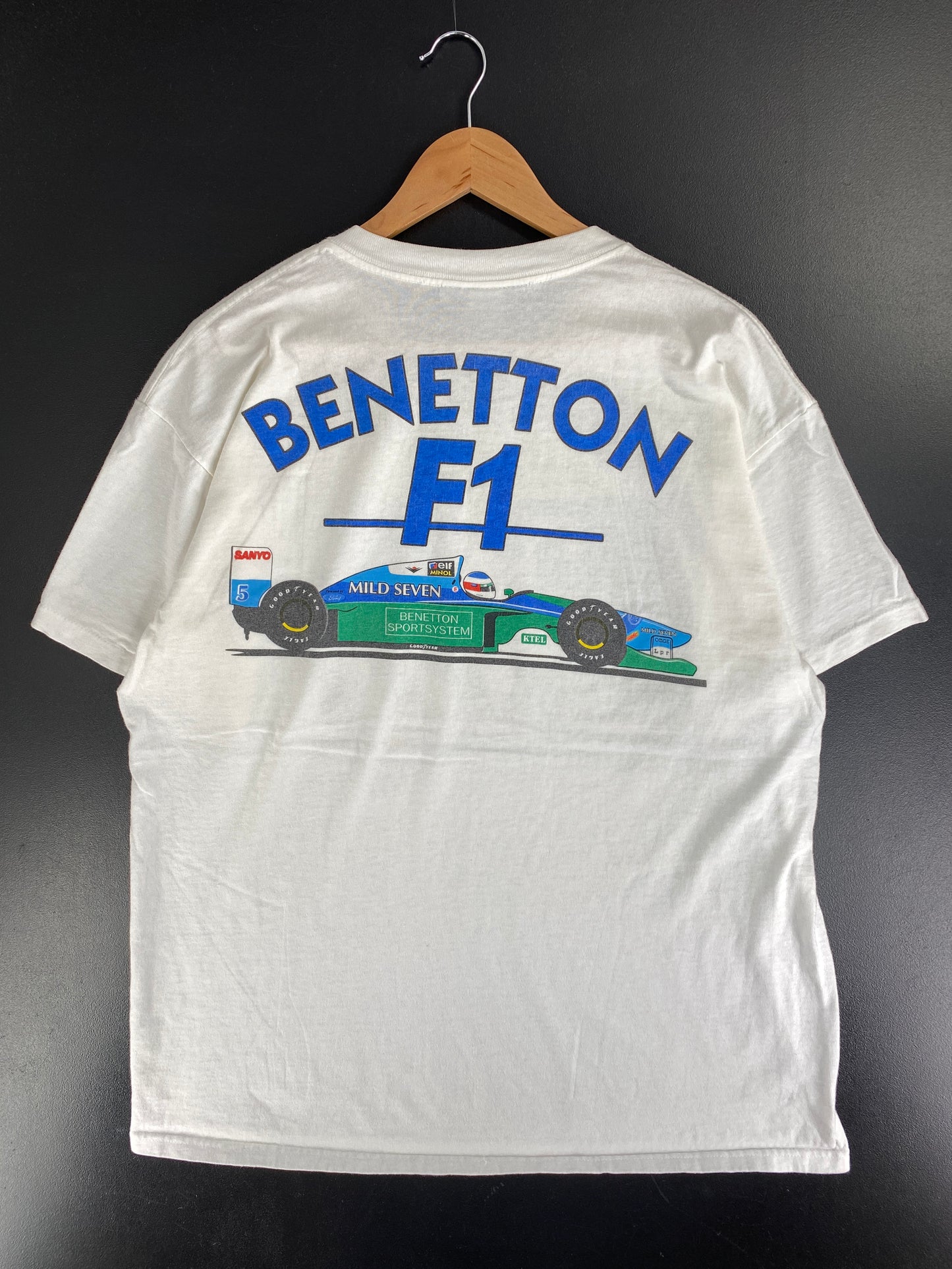 90's F1 BENETTON FORMULA Size No Tag (Approx.XL) Vintage Racing T-Shirt / G3154T