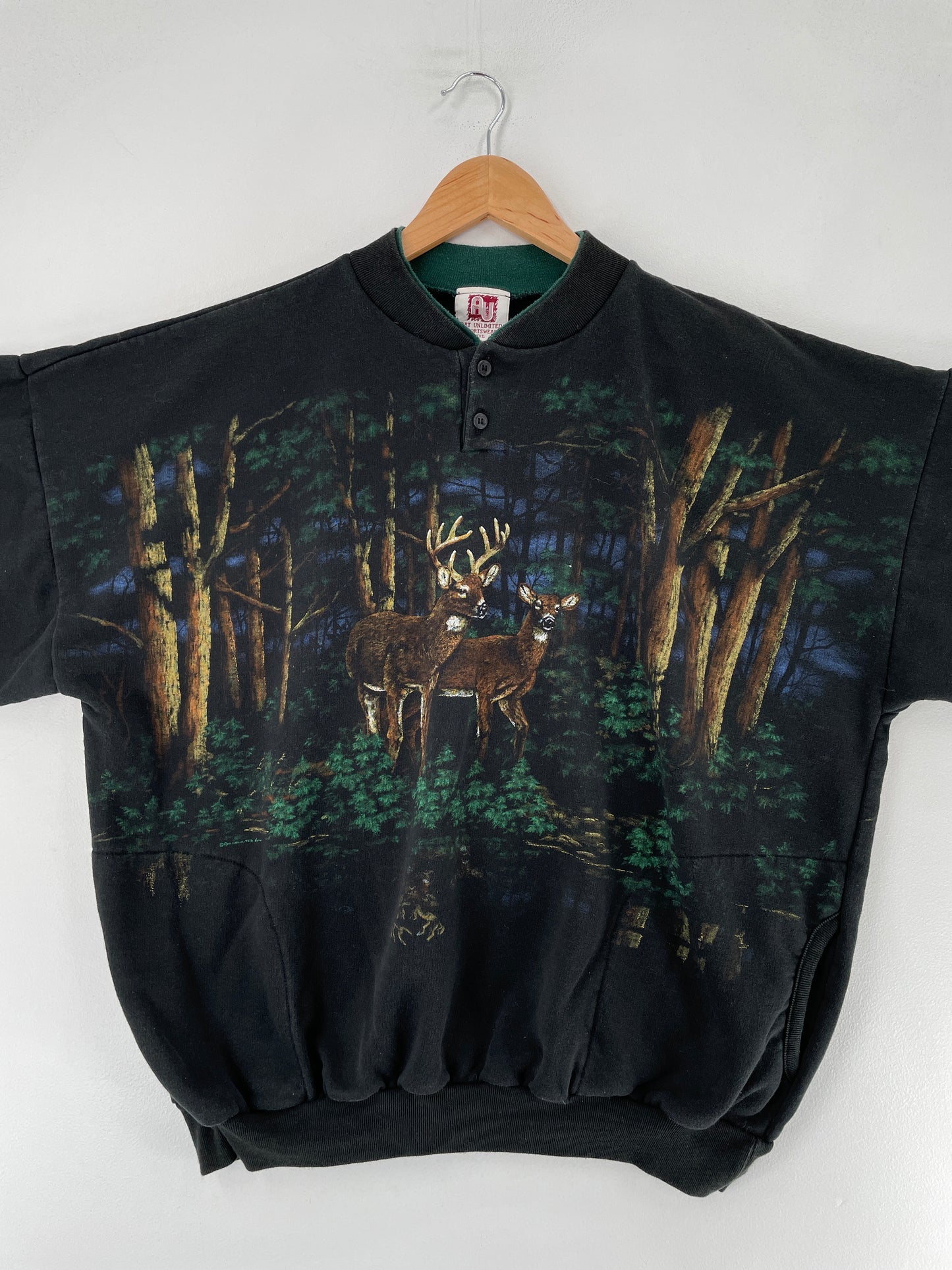 90's DEER Made in USA Size XXL Vintage Animal Sweat-shirt / F3620S