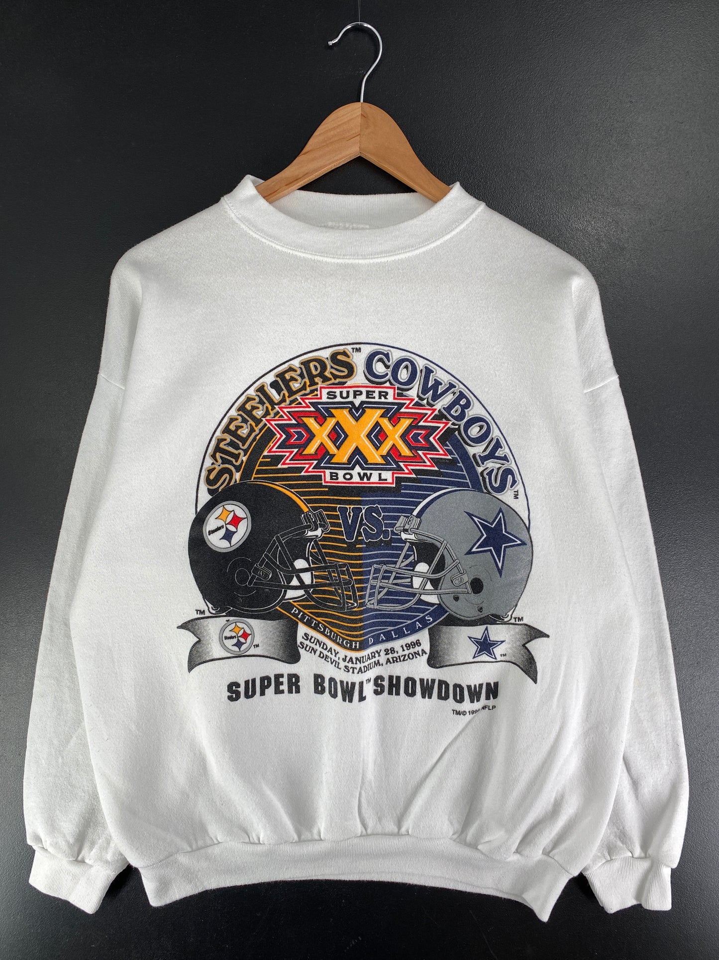 1996 STEELERS X COWBOYS Size L Vintage NFL Sweat-shirt / F6179S