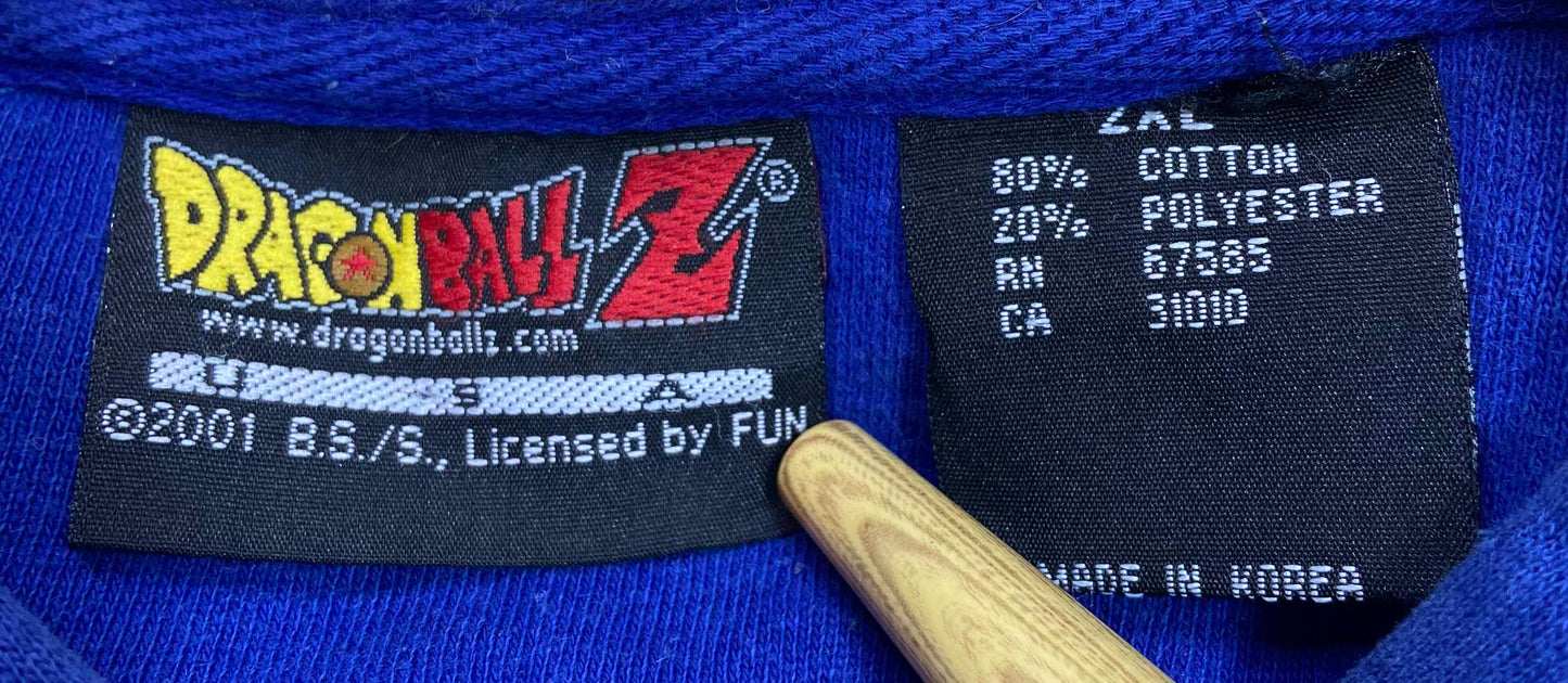 2001 VEGETA DRAGON BALL Z Vintage Size XXL Hoodie Sweat-Shirts / F9111S