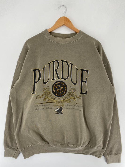 90's PURDUE UNIVERSITY Made in USA Size XL Vintage College Sweat-shirt / F4116S