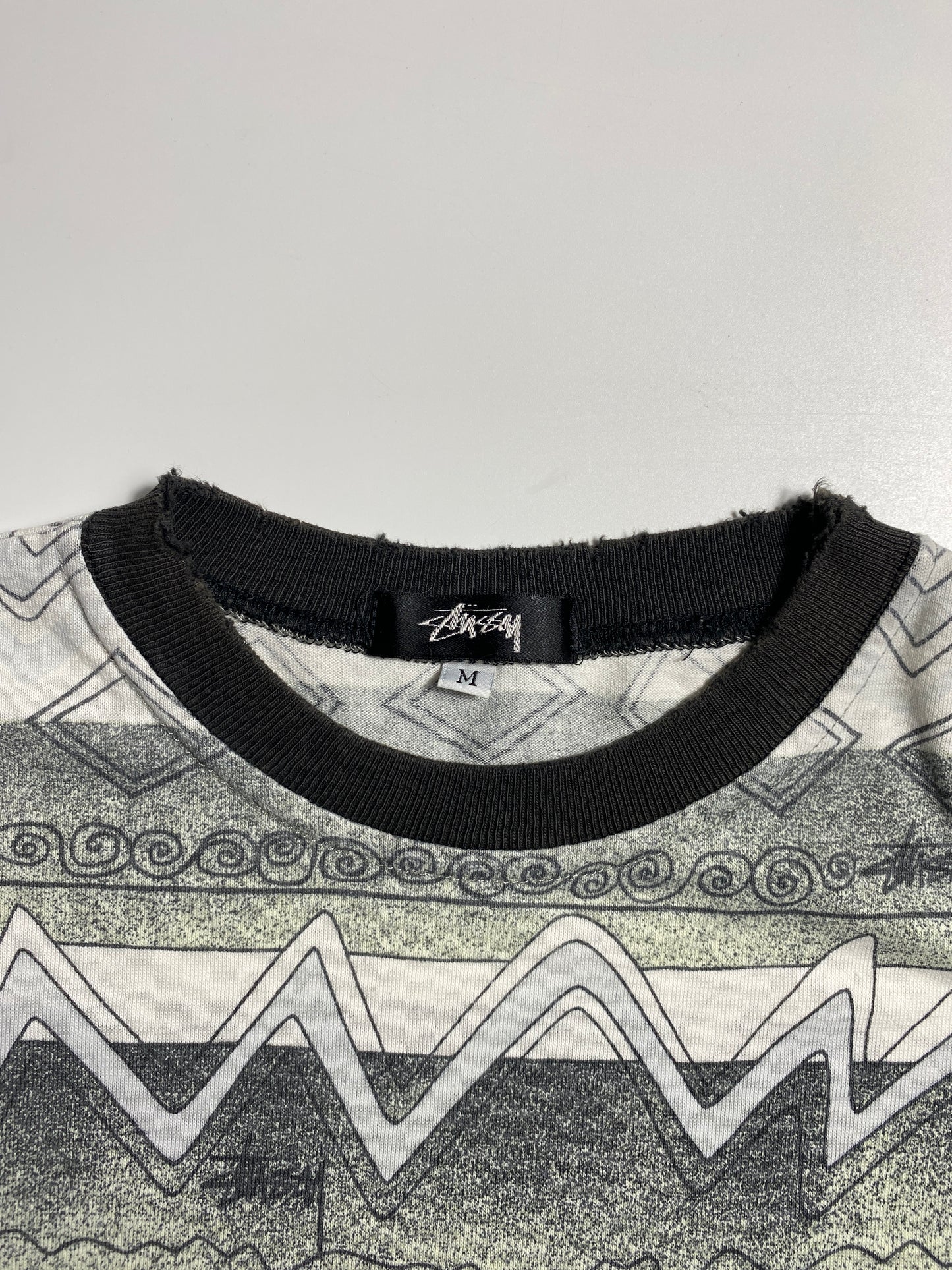 80's STUSSY TOMTOM ZIGZAG Size M Vintage T-Shirts / F9647T