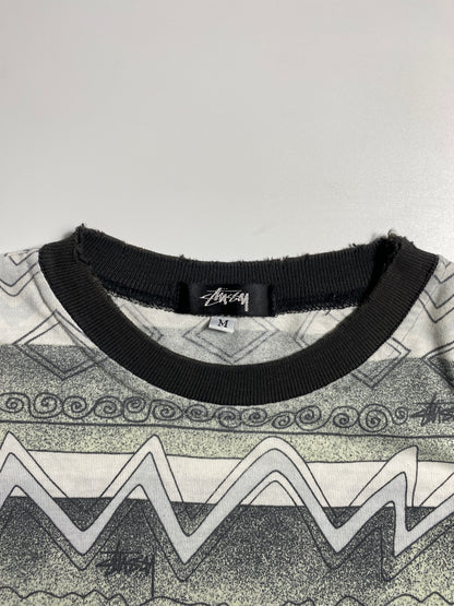 80's STUSSY TOMTOM ZIGZAG Size M Vintage T-Shirts / F9647T