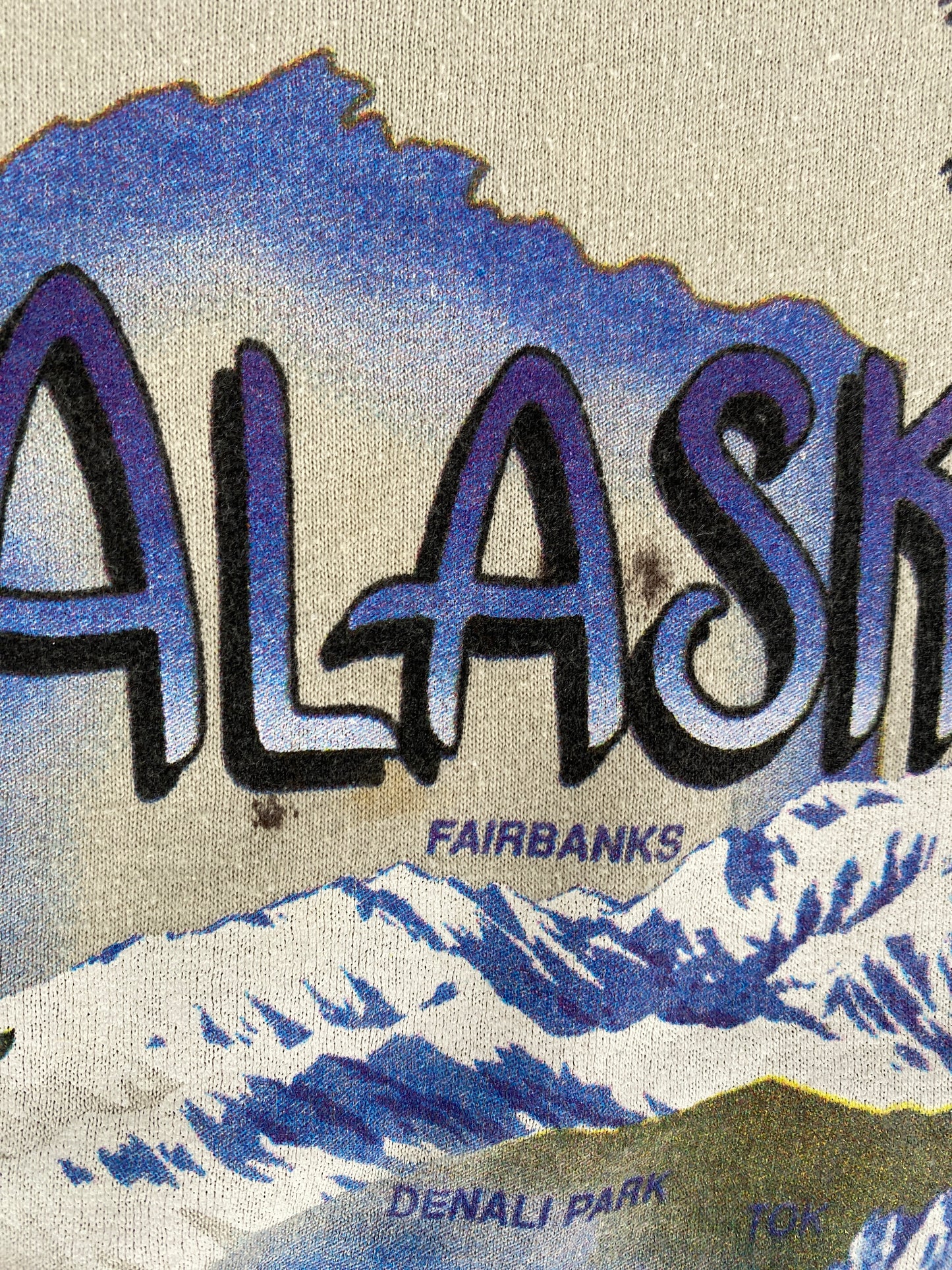 Vintage ALASKA FAIRBANKS Size No tag Approx. L Animal Sweat-Shirt / F5229S