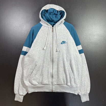 (L) 80’s NIKE SMALL LOGO Vintage Zip-Up Sweatshirt / A1075S