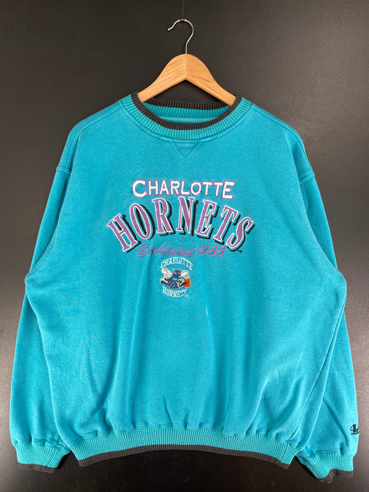 90’s CHARLOTTE HORNETS Size XL College Sweat-shirt / F4081S