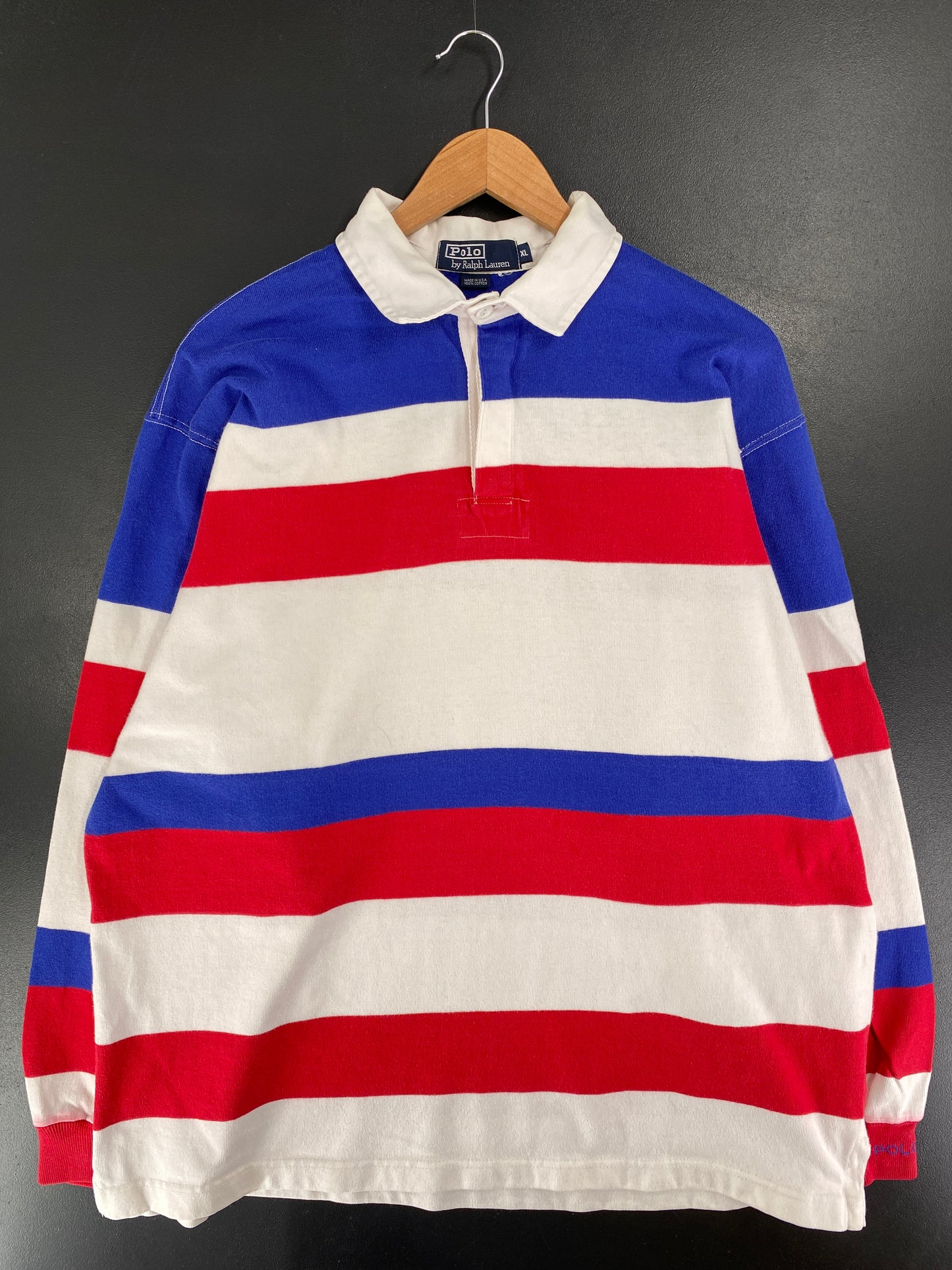 90's POLO RALPH LAUREN Made in USA Size XL Vintage Rugby shirt / G4009R