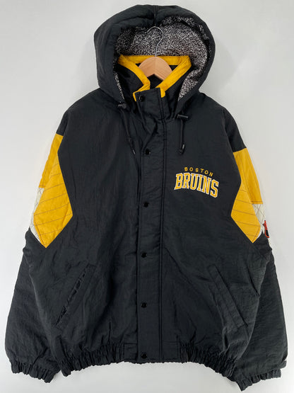 90's STARTER x BOSTON BRUINS Size L Vintage NHL Padded Nylon Jacket / F3332N