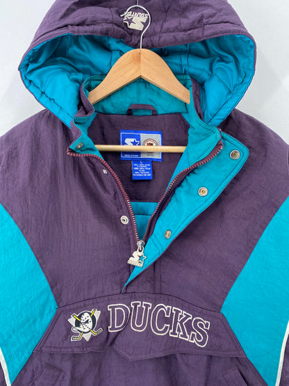 90’s Kids STARTER x MIGHTY DUCKS Size Boys L NHL Padded Nylon Jacket / F8053N