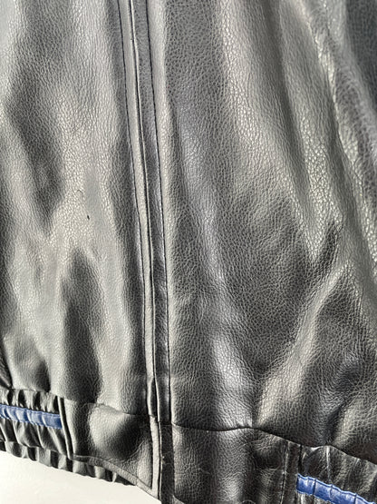 Vintage CHICAGO BEARS Size L NFL Faux Leather Jacket / F5581J