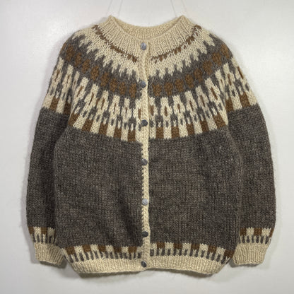 (Ladies. L) Vintage ICE LOOK Hand Knit Wool Sweater / A1059K
