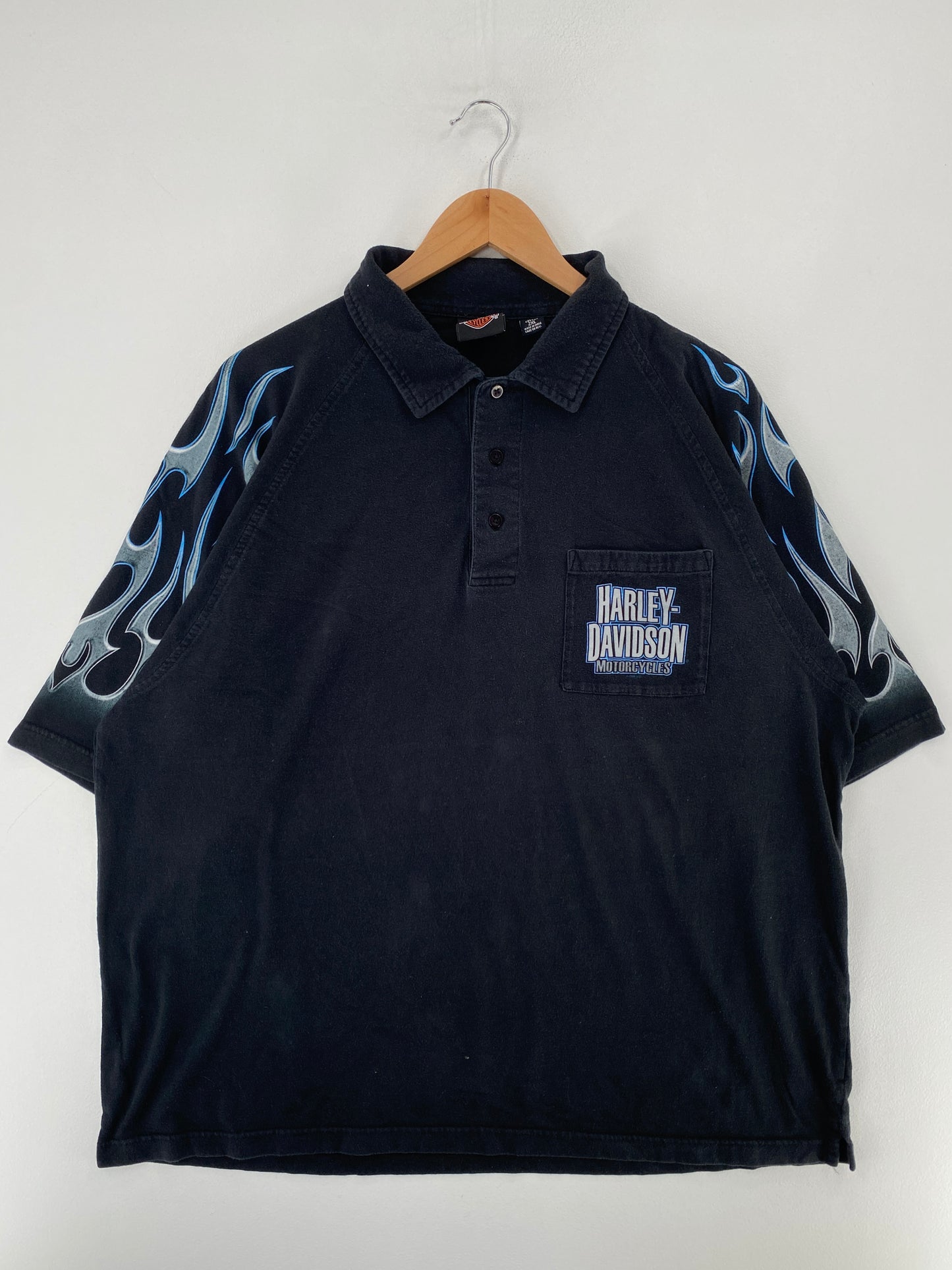 90’s HARLEY DAVIDSON Size XXL Half Button up T-shirt / F8566T