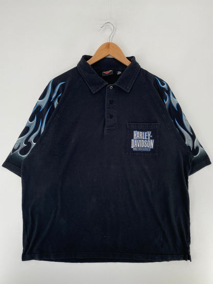 90’s HARLEY DAVIDSON Size XXL Half Button up T-shirt / F8566T