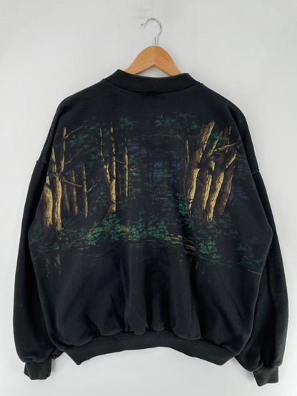 90's DEER Made in USA Size XXL Vintage Animal Sweat-shirt / F3620S