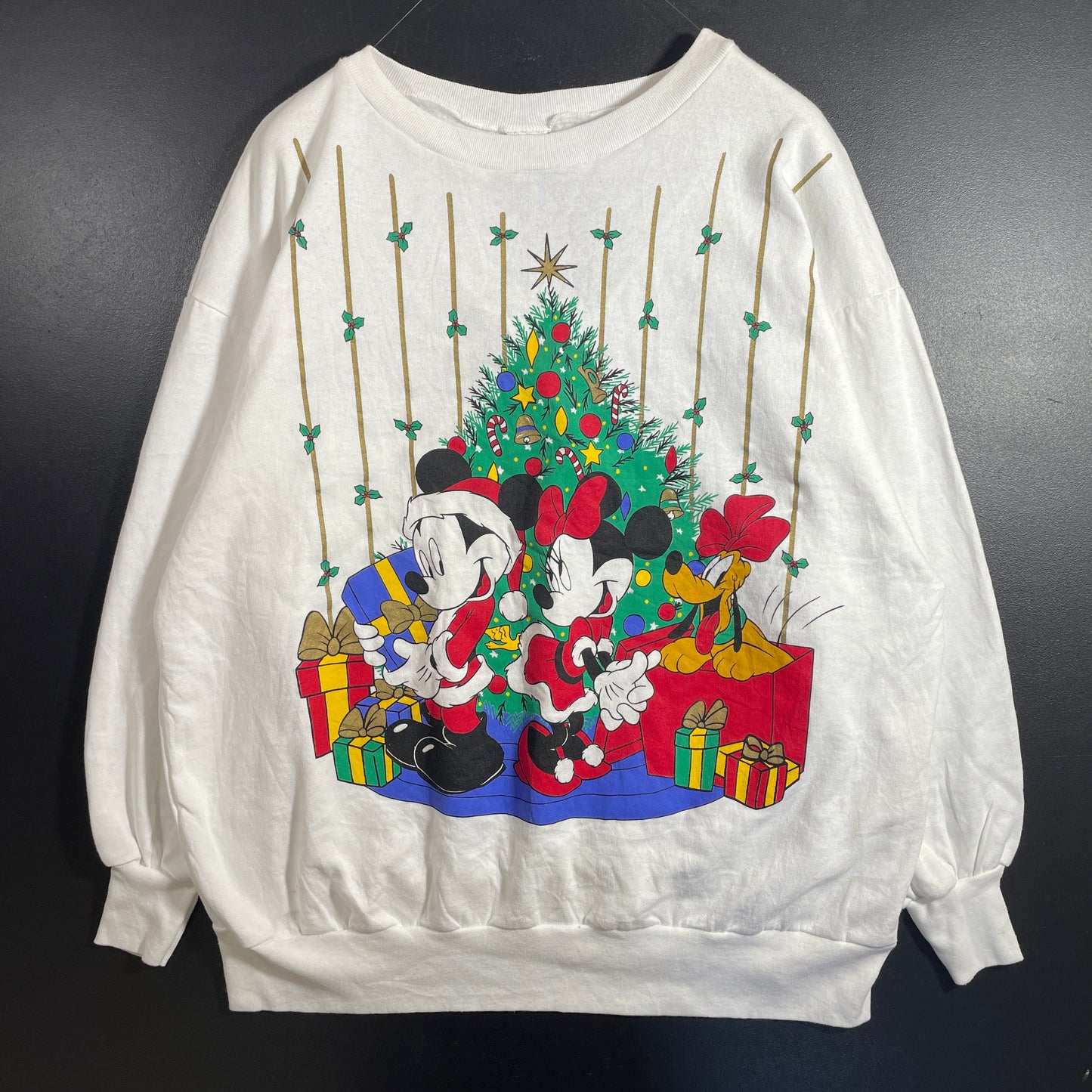 (1X) 90’s Dead Stock DISNEY MICKEY AND FRIENDS CHRISTMAS Sweatshirt / A1356S