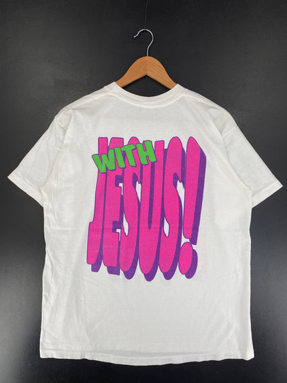 .90's PUMP IT UP WITH JESUS Made in USA Size L Vintage T-Shirts / F9681T