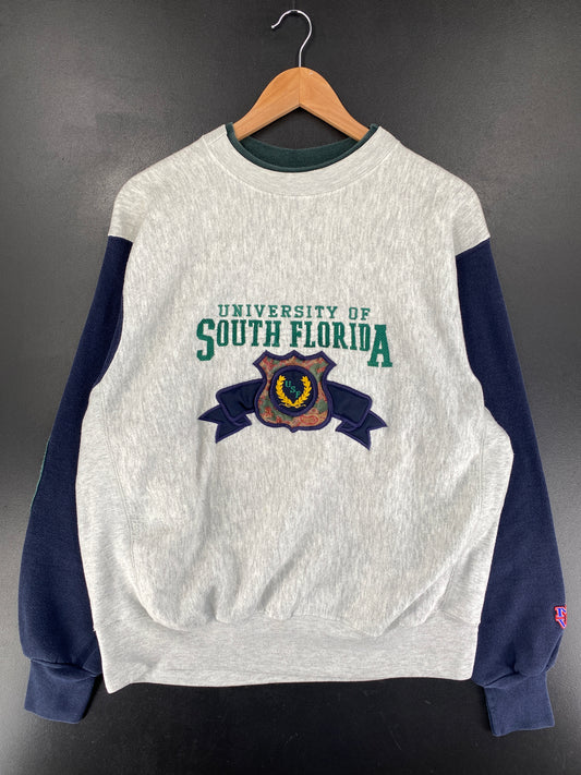 90's SOUTH FLORIDA UNIVERSITY Made in USA Size L College Sweat-Shirt / F9503S