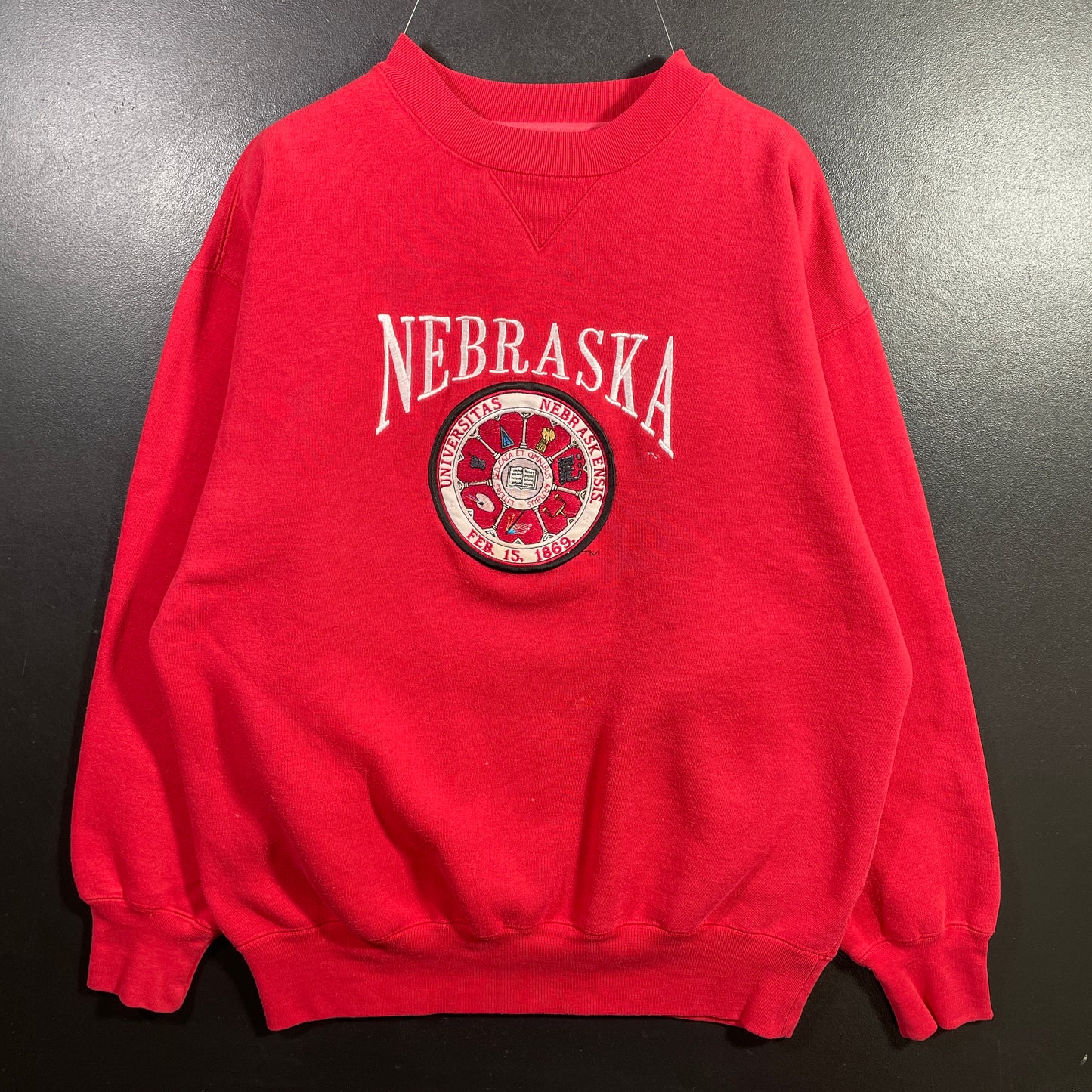 (L) 90’s NEBRASKA Vintage College Sweatshirt / A1052S