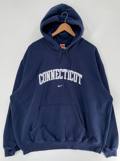 00' NIKE x CONNECTICUT Size XL College Vintage Hoodie Sweat-Shirt / F4368S