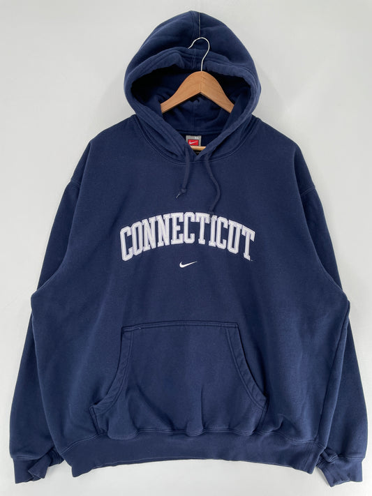 00' NIKE x CONNECTICUT Size XL College Vintage Hoodie Sweat-Shirt / F4368S