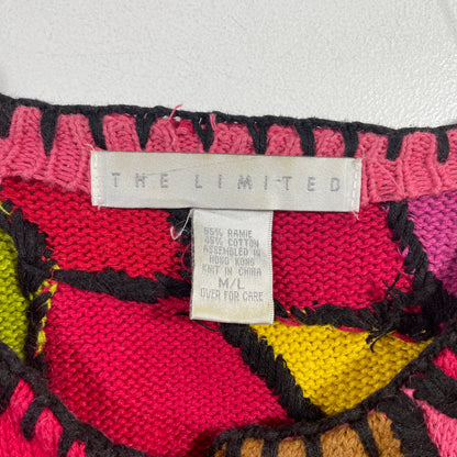 (Ladies M/L) Vintage THE LIMITED PATCHWORK Cardigan Knitwear / A0873K