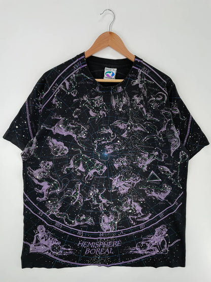 90's LIQUID BLUE CONSTELLATION All over prints Size XL T-shirts / F8517T