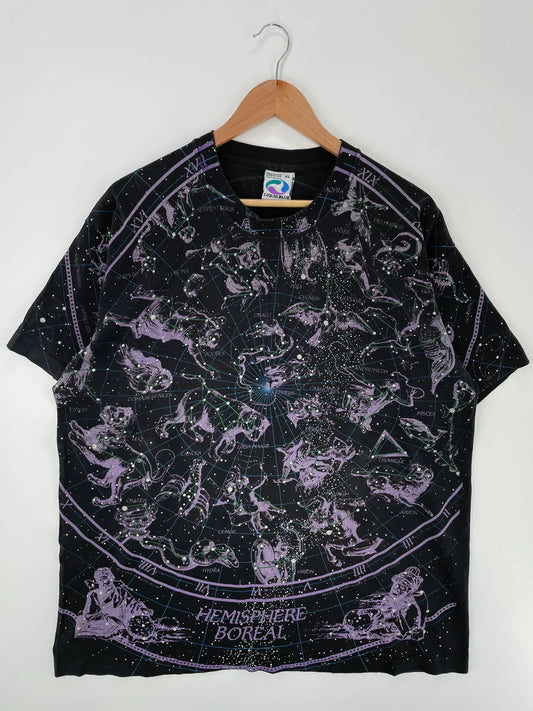90's LIQUID BLUE CONSTELLATION All over prints Size XL T-shirts / F8517T