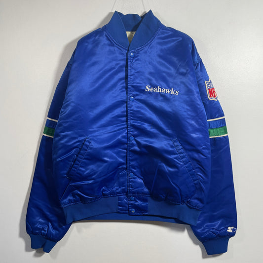 (L) 90's STARTER X SEATTLE SEAHAWKS Vintage NFL Nylon Jacket / A1206N