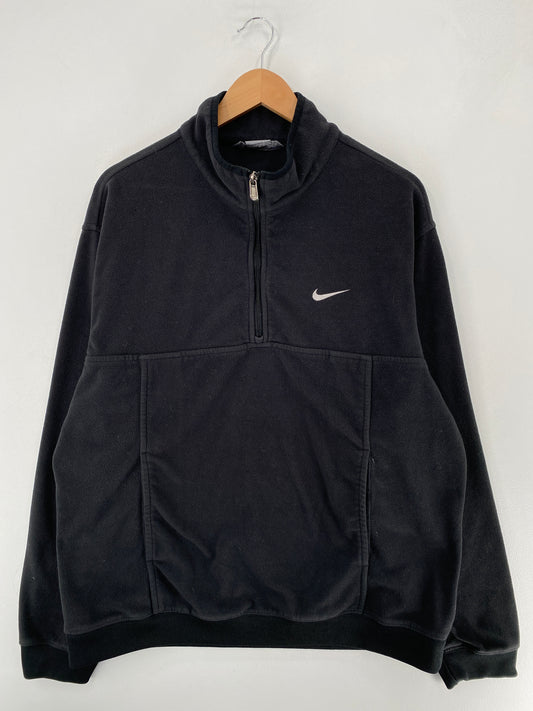 00' NIKE MINI SWOOSH Size XL Vintage Half Zip Fleece Jacket / F6563F