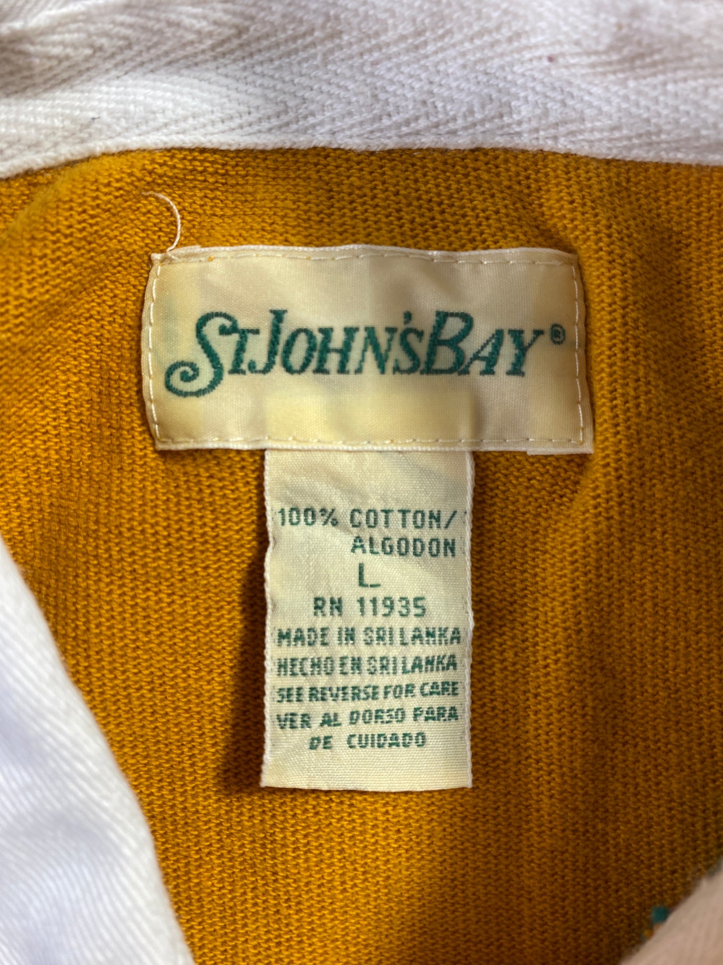 .Vintage ST.JOHN'S BAY MULTICOLOR Size L Rugby-Shirt / F3500R