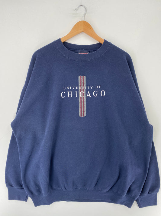90's CHICAGO UNIVERSITY Made in USA Size XXL Vintage College Sweat-shirt / F1328S