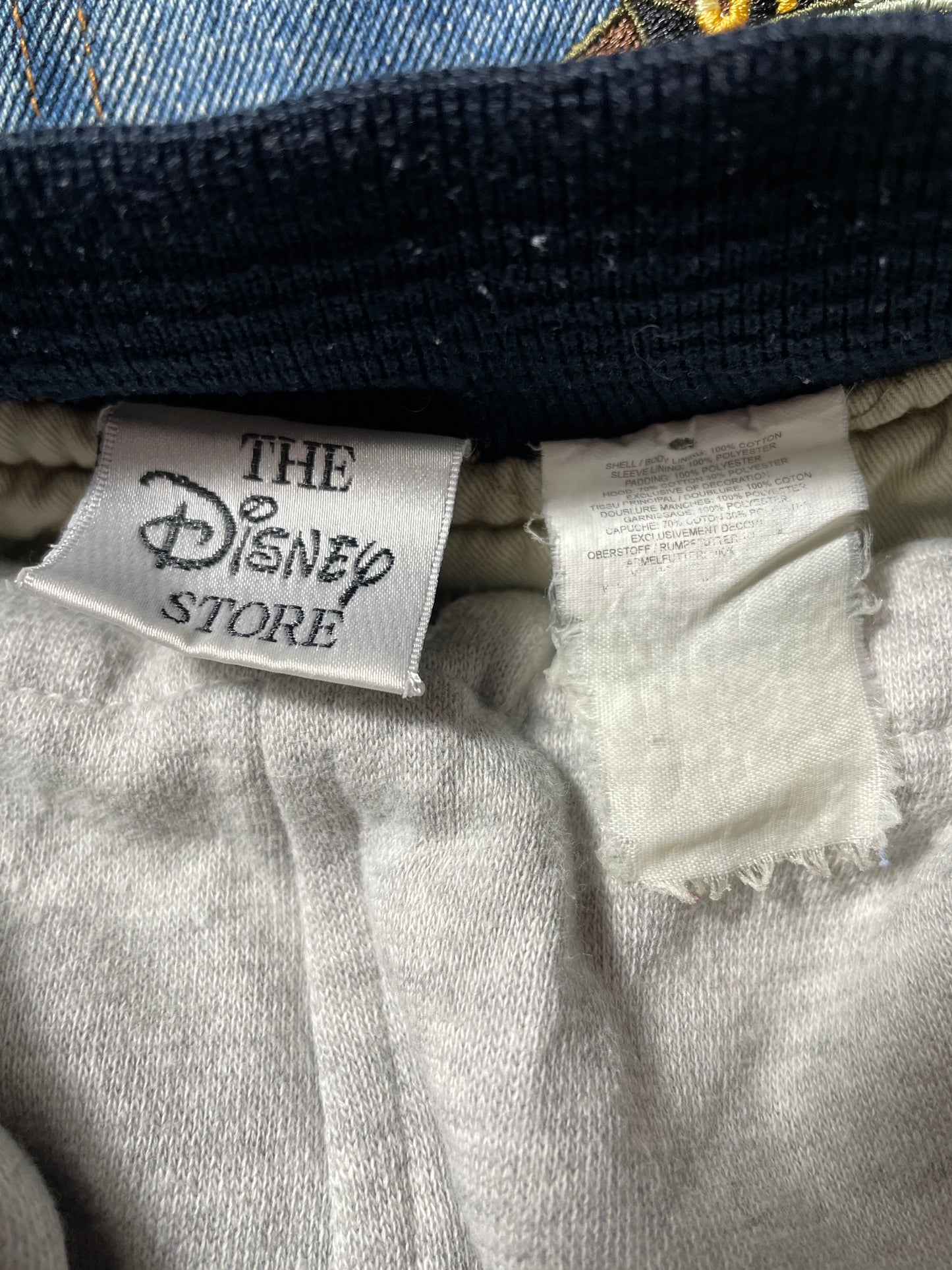 Vintage DISNEY WINNIE THE POOH Size Approx. L Denim Jacket / F5924J