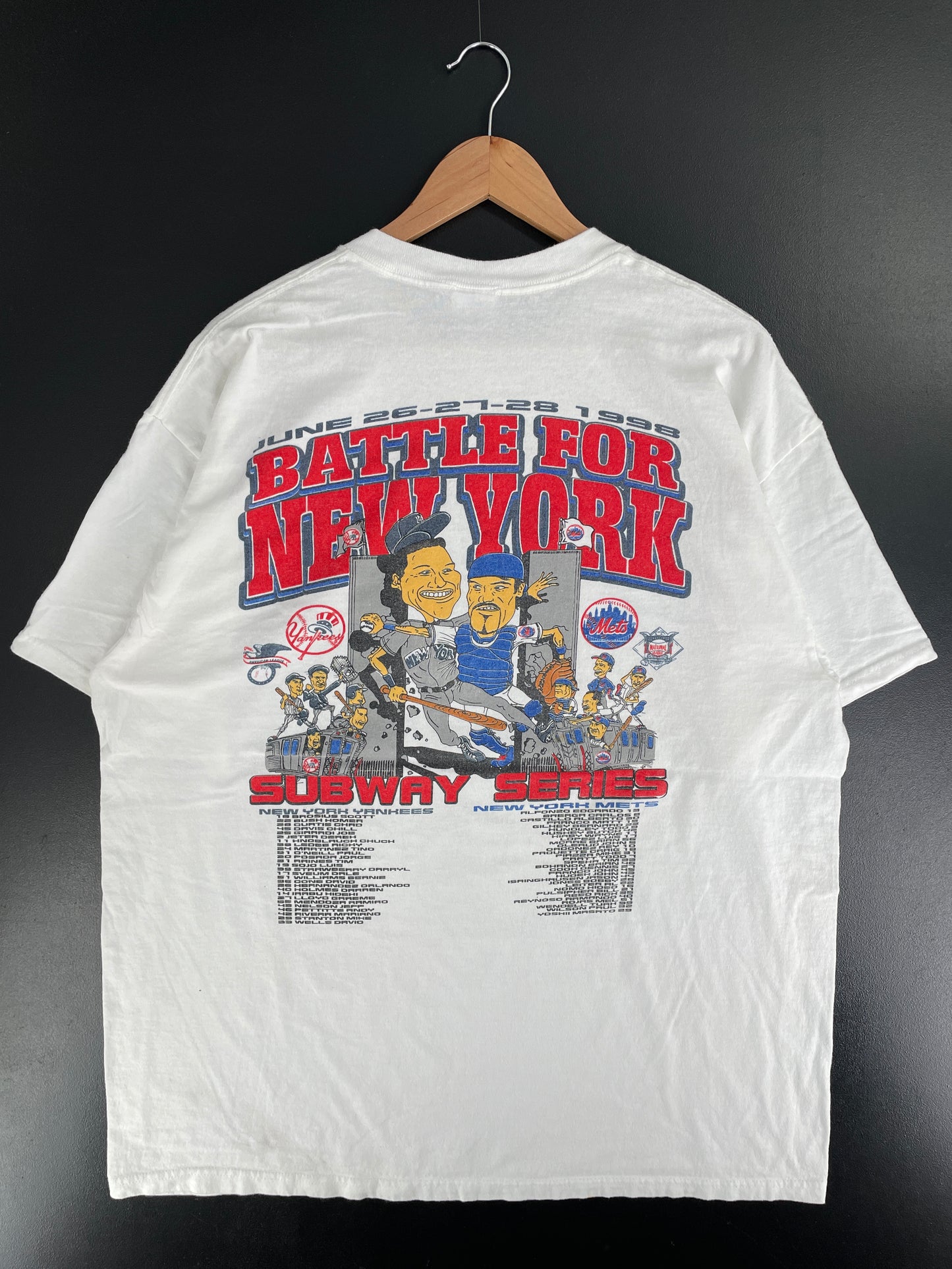 1998 BATTLE OF NEW YORK Size XL Vintage MLB T-Shirt / F7881T