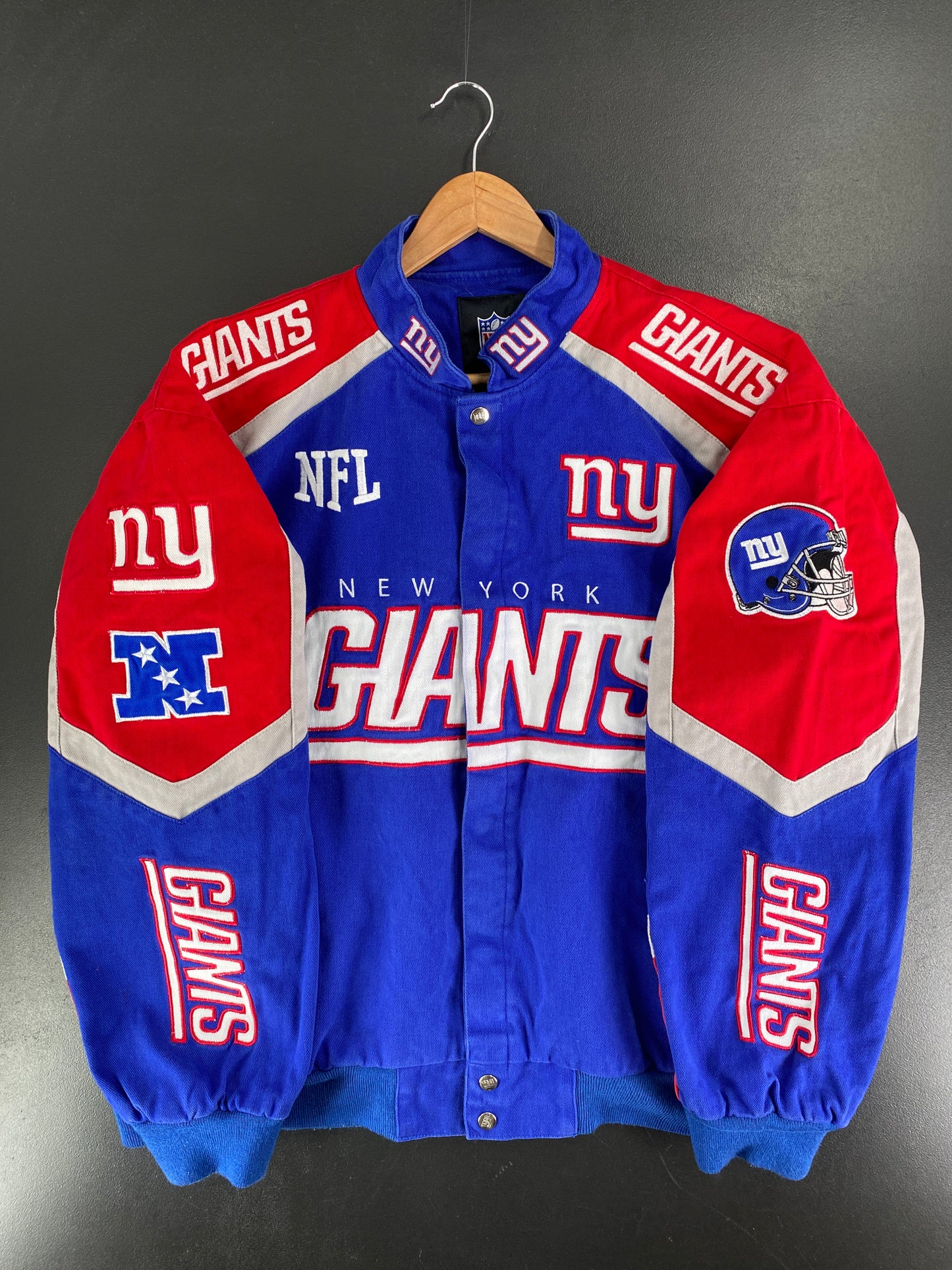 Vintage NEW YORK GIANTS Size XL NFL Racing Jacket / F6135J