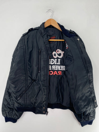 80’s COORS LIGHT SILVER BULLET RACING Size L Padded Nylon Jacket / F6816N