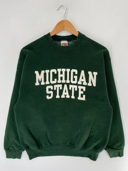 90's MICHIGAN STATE Made in USA Size M Vintage College Sweat-Shirt / F5539S
